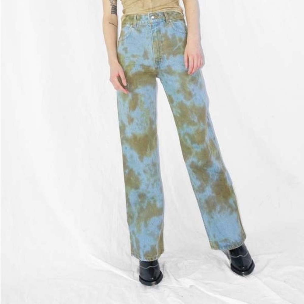 Eckhaus latta wide leg smudge jean